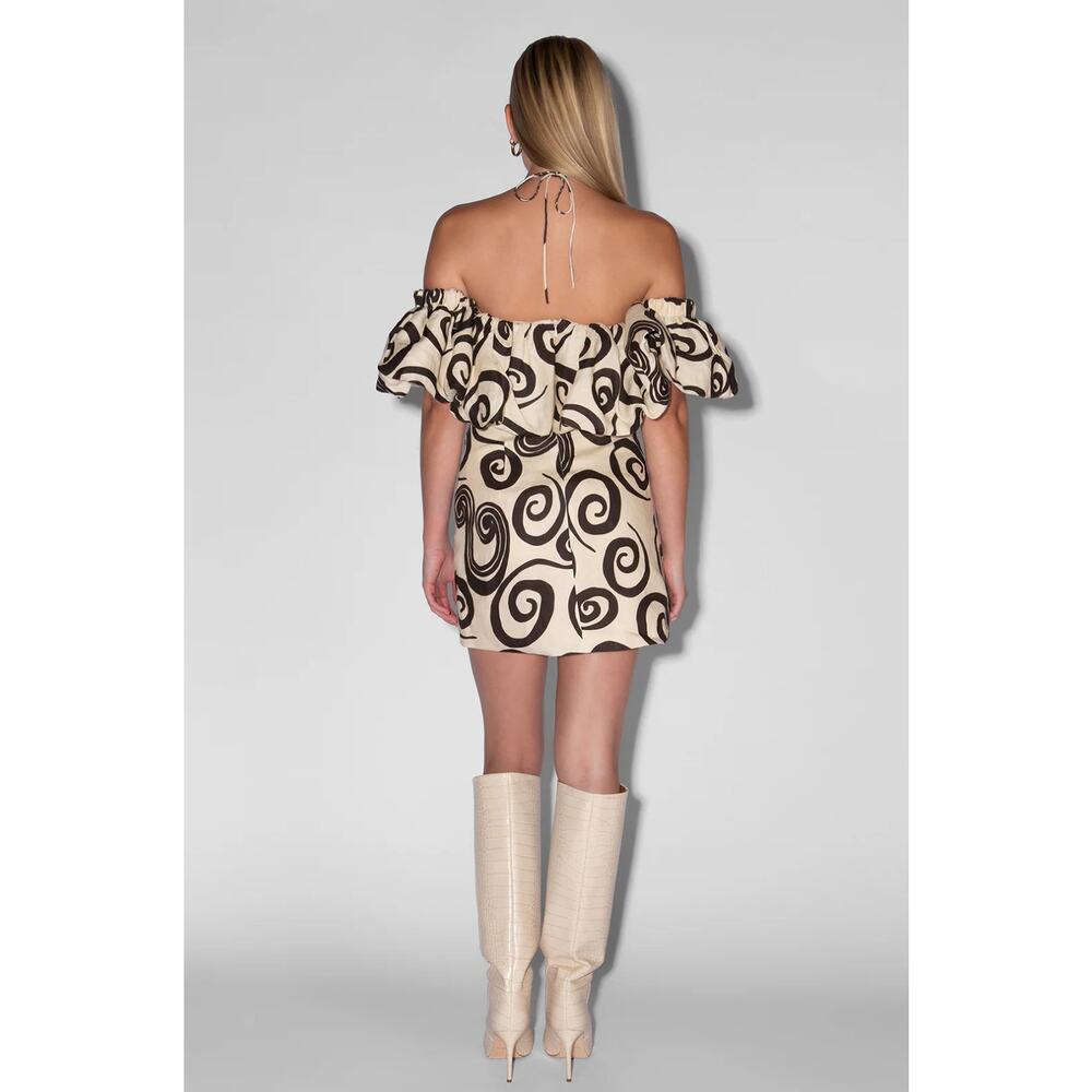 Anthropologie The Wolf Gang Mirador Linen Off-Shoulder Mini Dress XS NWT - Picture 2 of 9